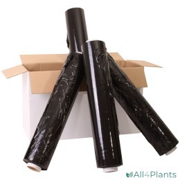 WIKKELFOLIE ZWART 50CM X 300 METER (23 MY)