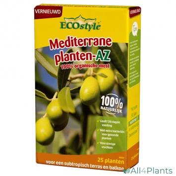 8711731026642 ECOSTYLE MEDITERRANE PLANTEN-AZ 800 GRAM PLANTENVOEDING
