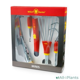 4008423878639 WOLF-GARTEN MULTI-STAR P243 MINIS SET 4X HANDGEREEDSCHAP + HANDVAT